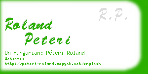 roland peteri business card
